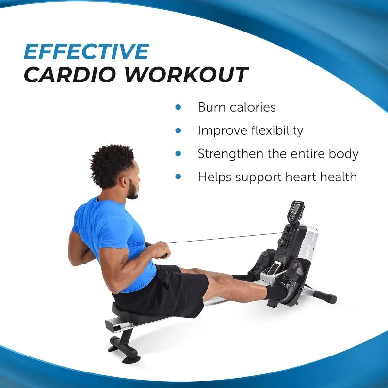 Stamina Magnetic Rower - Rower Machine with Workout App - Rowing Machine with Magnetic Resistance for Home Gym Fitness