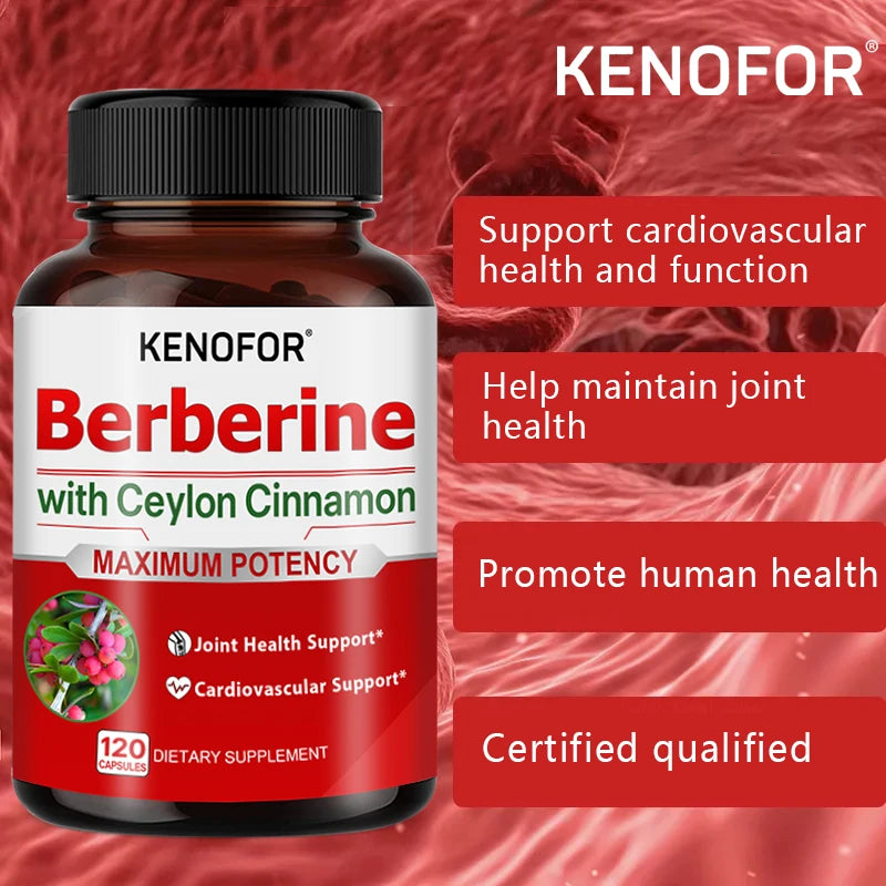 Berberine and Ceylon Cinnamon - Supports joints, cardiovascular system and overall health, relieves muscle pain