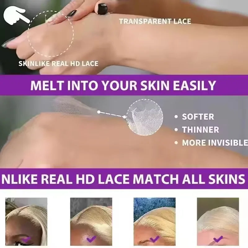 30 40 46 Inch 613 Bone Straight Human Hair Wig Colored Honey Blonde 13x6 HD Lace Frontal 13x4 Front Wigs 100% Raw Human Hair Wig