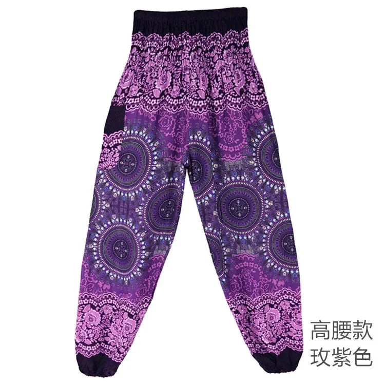 Folk-Custom Yoga Pants Women Vintage Joggers Pants Sweatpants Fashion Loose Sportwear Casual Trousers Streetwear Woman Clothes