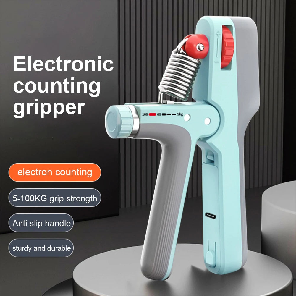 Hand Grip Strengthener Adjustable Resistance Hand Exerciser Gripper with Counter Grip Strength Trainer Countdown for Gym Fitness