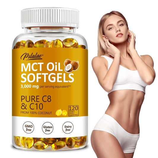 MCT Oil Softgels - Supports Energy and Mental Clarity, Fat Burning, Appetite Suppressant, Improves Digestion - 120 Capsules