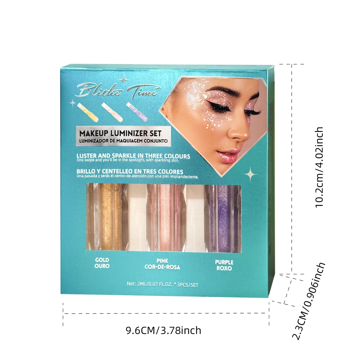 Blithe Time Liquid Shimmer Eye Pack (2ml x 3): Shadow + Liner in One! All-Day Sparkle That Stops Traffic!3-Pack Deal