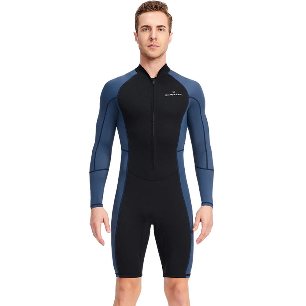 Neoprene Diving Skin Clothes with Zipper Mens Snorkeling Surfing Swimsuit Elastic Cold Proof  Warm Water Sports Equipment