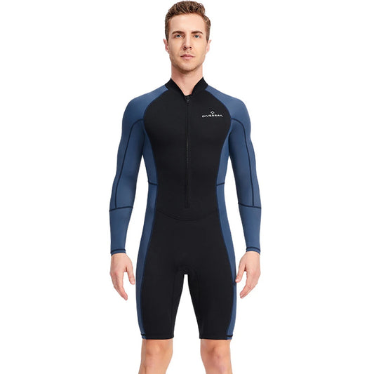 Neoprene Diving Skin Clothes with Zipper Mens Snorkeling Surfing Swimsuit Elastic Cold Proof  Warm Water Sports Equipment