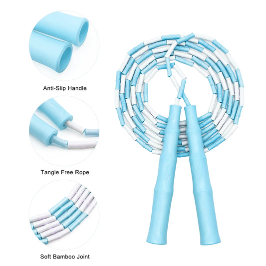 Soft Beaded Skipping Rope, Plastic Segmented Jump Rope Indoor And Outdoor Sports Skipping Rope For Fitness Training