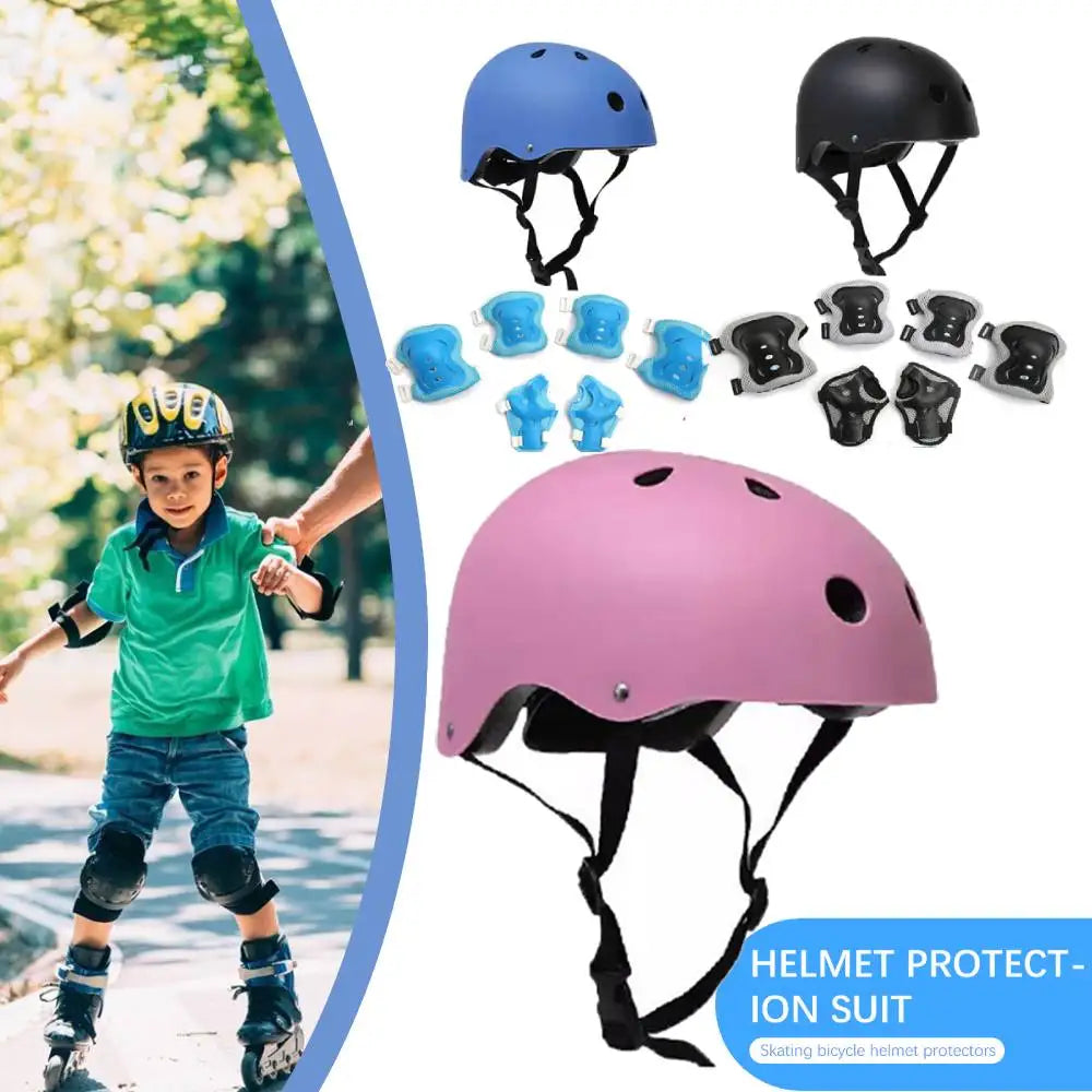 Kids Safety Helmet Knee Elbow Pad Set Boys Girls Head Protective Gear Set for Bicycle Cycling Skateboard Scooter Skating Helmet