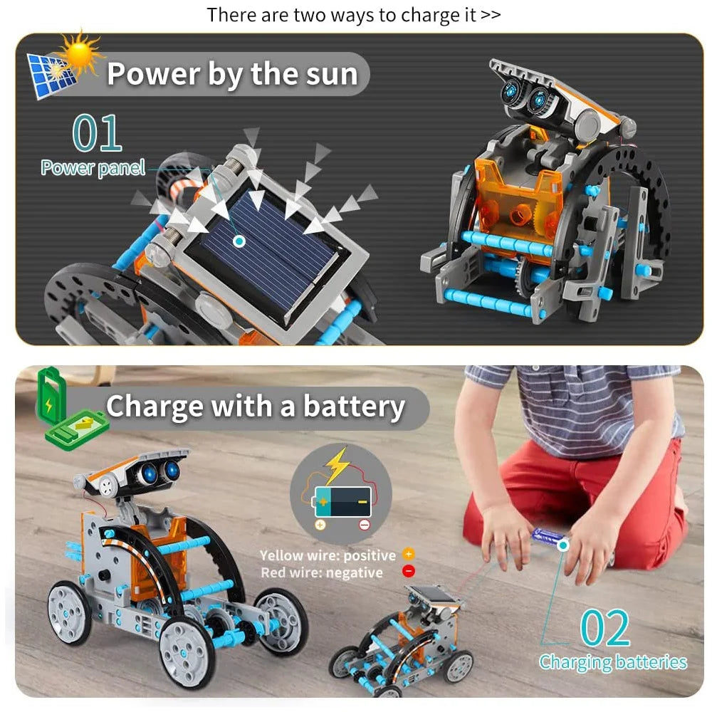 12-In-1 Stem Solar Robot Kit Toys Gifts For Kids 3-8 Years Old Educational Building Science Experiment Set Birthday Gifts Boys