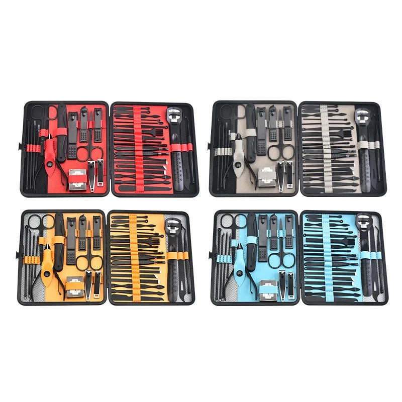 36 pcs New Professional Manicure Set Pedicure Grooming Kit Includes Scissors, Nail Files, and Travel Case Perfect for Gift