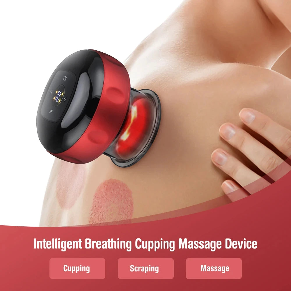 Body Scraping Electric Vacuum Cupping Massage Device Fatigue Relief Health  Heating Suction Cup Back Neck Massage
