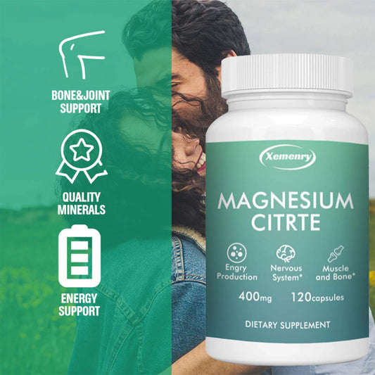 Magnesium Citrate - Supports Cardiovascular and Heart Health and Relieves Muscle Soreness - 120 Capsules