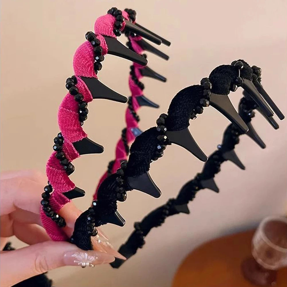 Vintage High Cranium Artificial Pearl Hairband 2025 New Elegant Pearl Headbands For Women Girl Rhinestones Hair Accessories