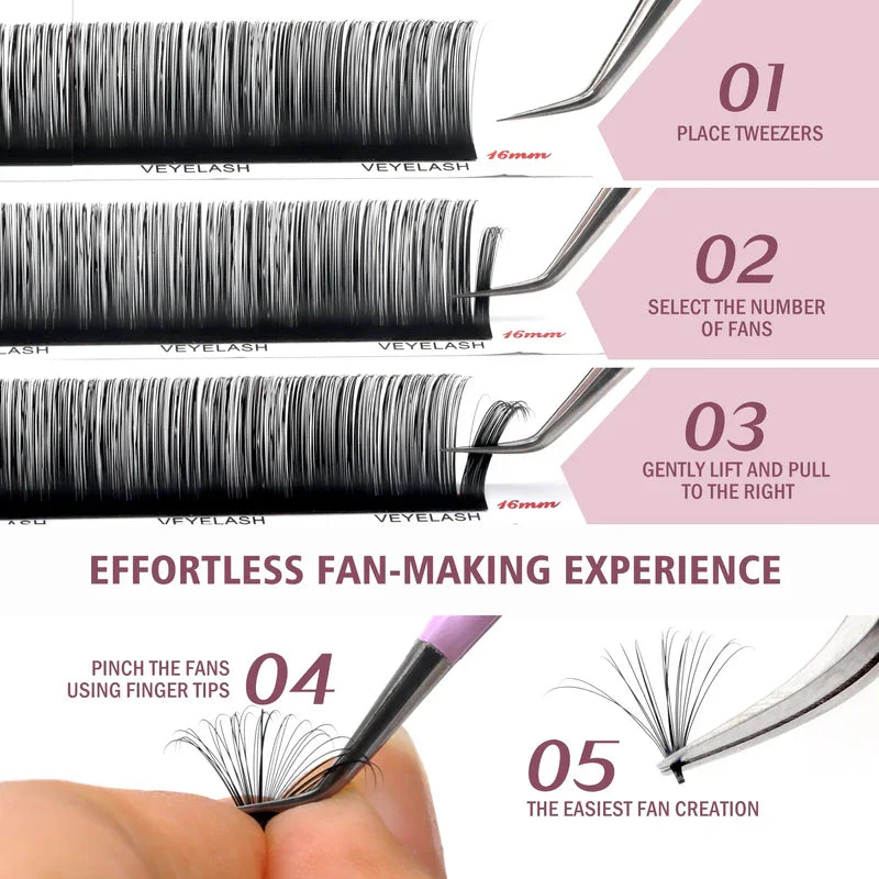 Cashmere Luxe  Eyelash Extensions Faux Mink Individual Volume Lashes Soft Natural Lash Extensions for Makeup