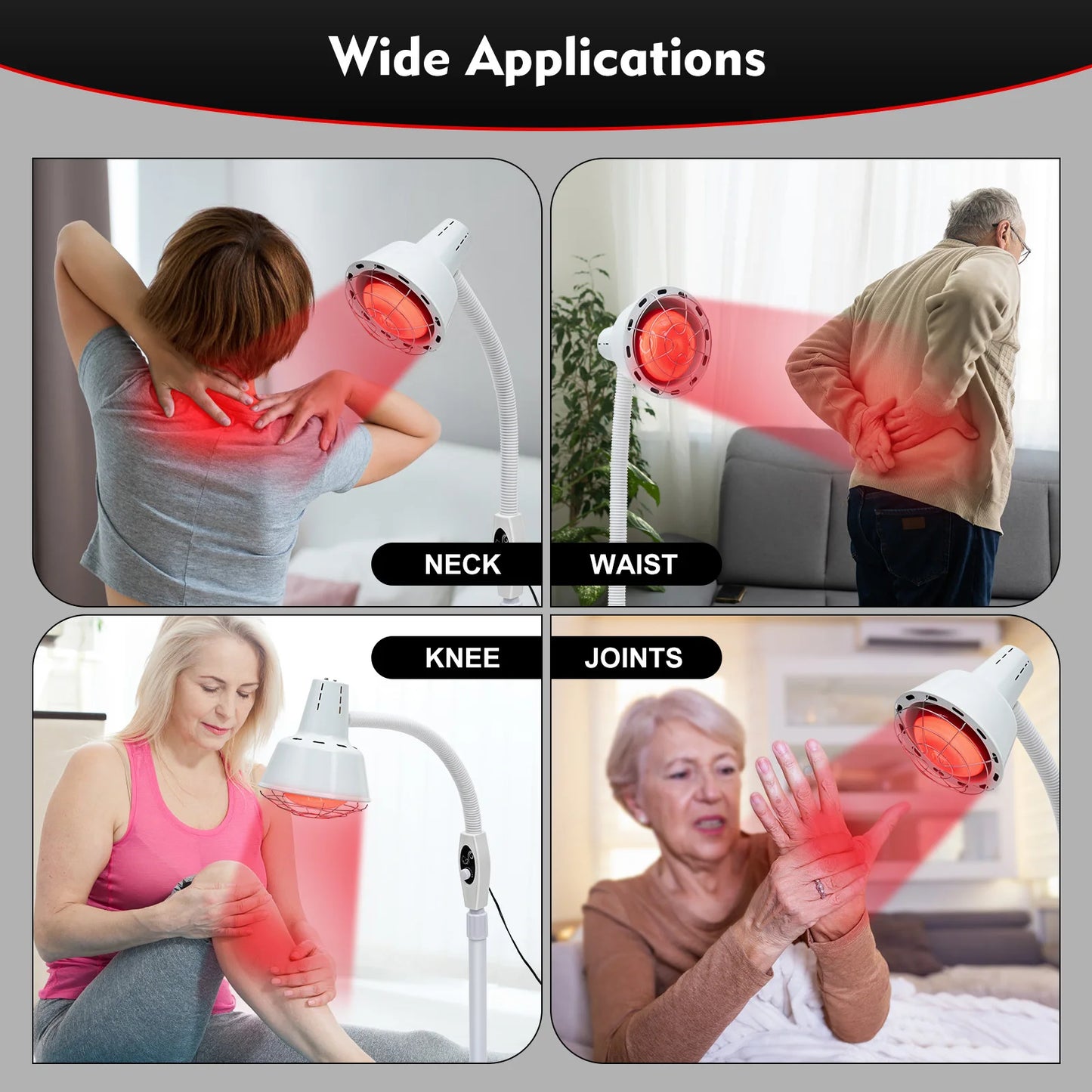 Physiotherapy Lamp Electric Infrared Therapy Lamp 360° Adjustable Temperature Heat Lamp Relief Pain Tools