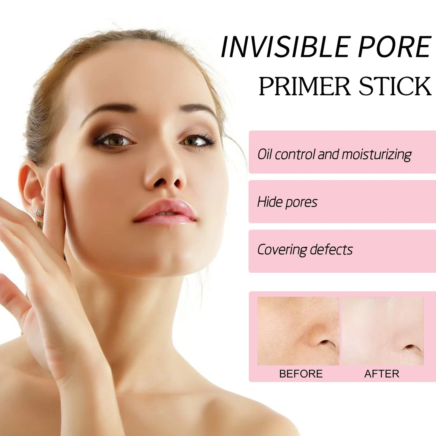 New Magical Pore Eraser Beauty Personal Care Waterproof Face Primer Stick for Mature Skin Matte Face Invisible Pore Primer Stick