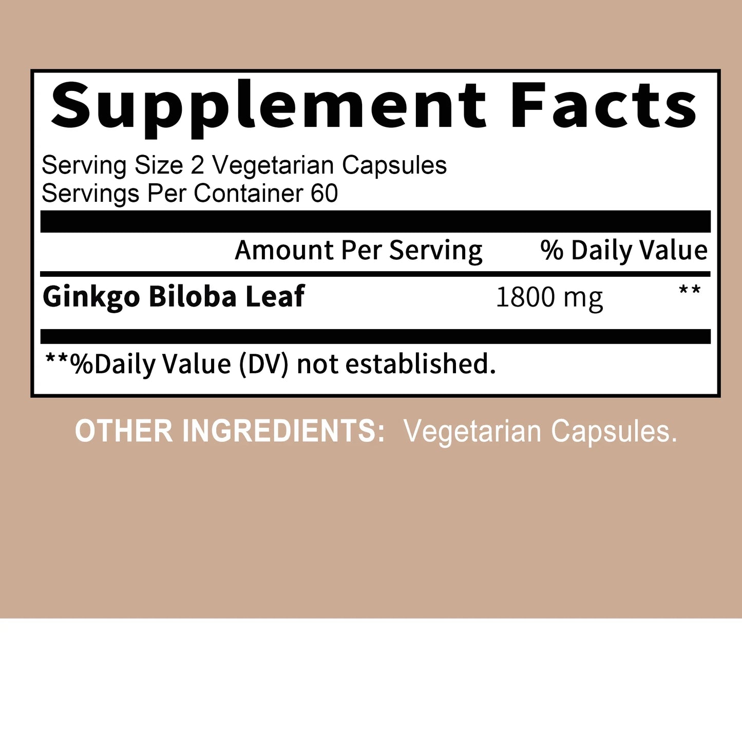 Ginkgo Biloba Leaf Extract - Promotes Brain Health, Enhances Memory and Cognition, Improves Mental Alertness - 120 Capsules