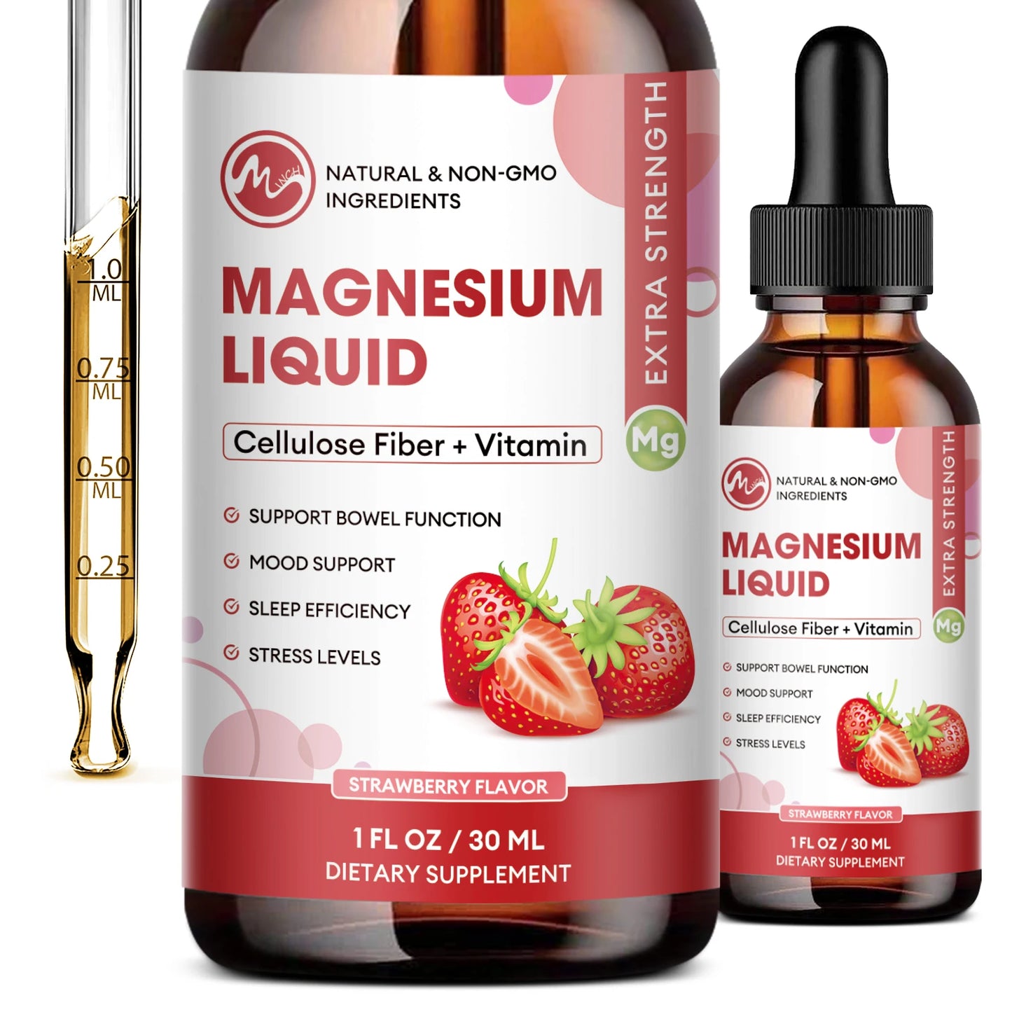 Magnesium Glycinate Liquid Drops - Triple Absorption Supplement, Support Nerves, Nighttime, Heart and Muscles Health Help Sleep