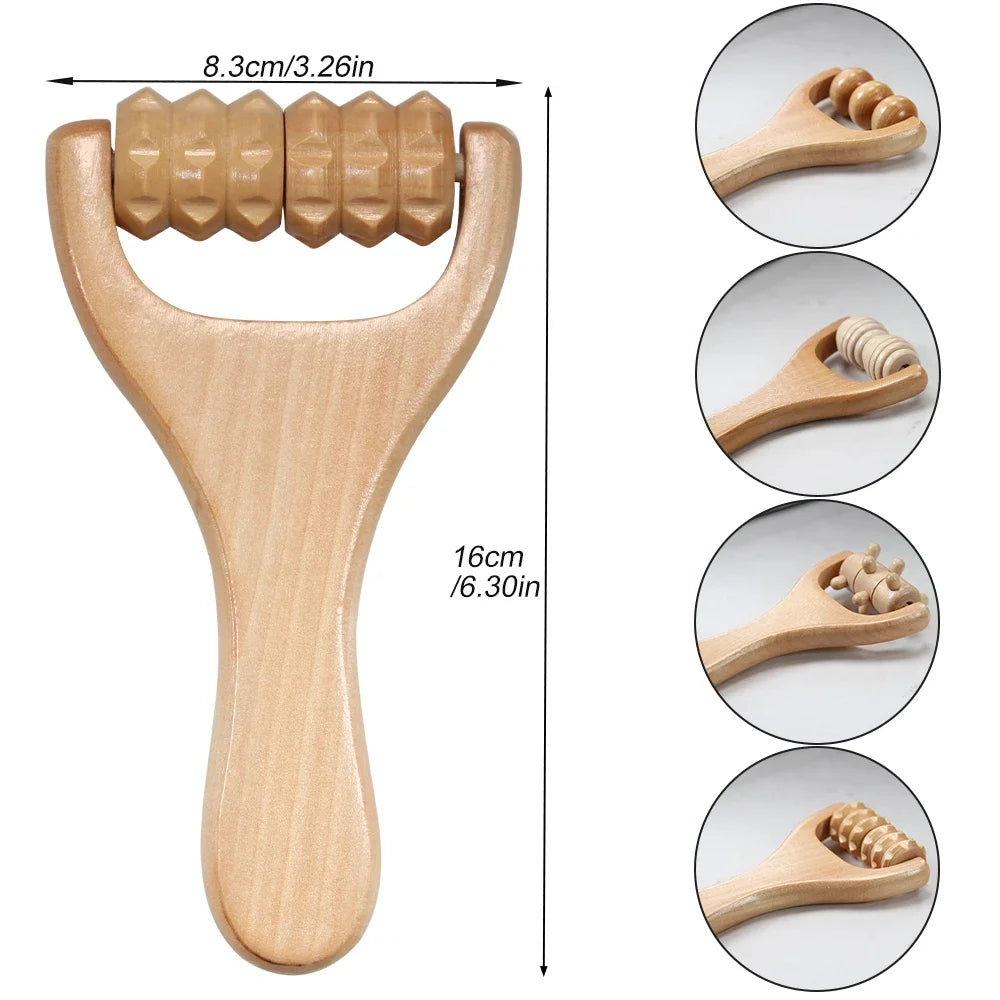 1Pcs Wooden Massage Roller, Multi-Functional Roller for Cellulite Reduction, Muscle Tension, Supports Skin Health, Full Body Roller