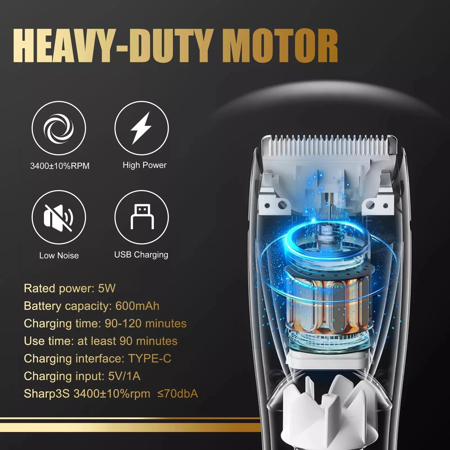 Cordless Professional Hair Clippers  Shaving Machine Men Trimmer Kit Men Cutting Machine Barber Electric shaver
