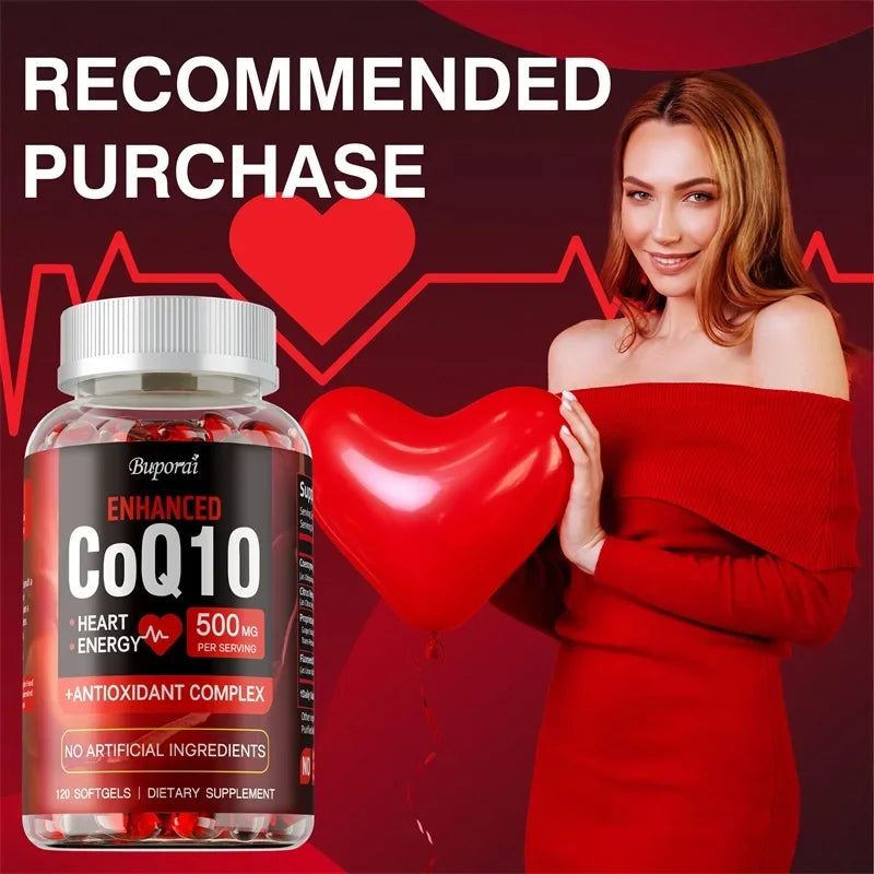 CoQ10 Supplement - Promotes Cardiovascular and Heart Health, Antioxidant, Provides Energy for Overall Health