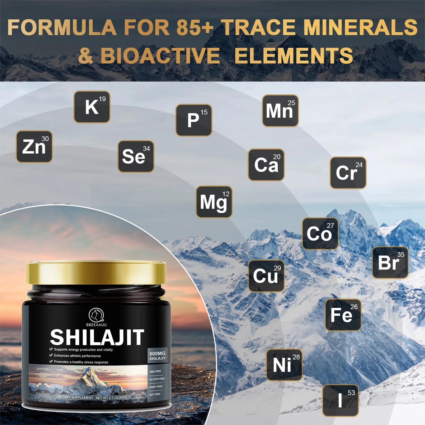 100% Himalaya Pure Shilajit Resin Original Mineral Health Supplement Non-GMO Brain Memory Cognitive Energy Health