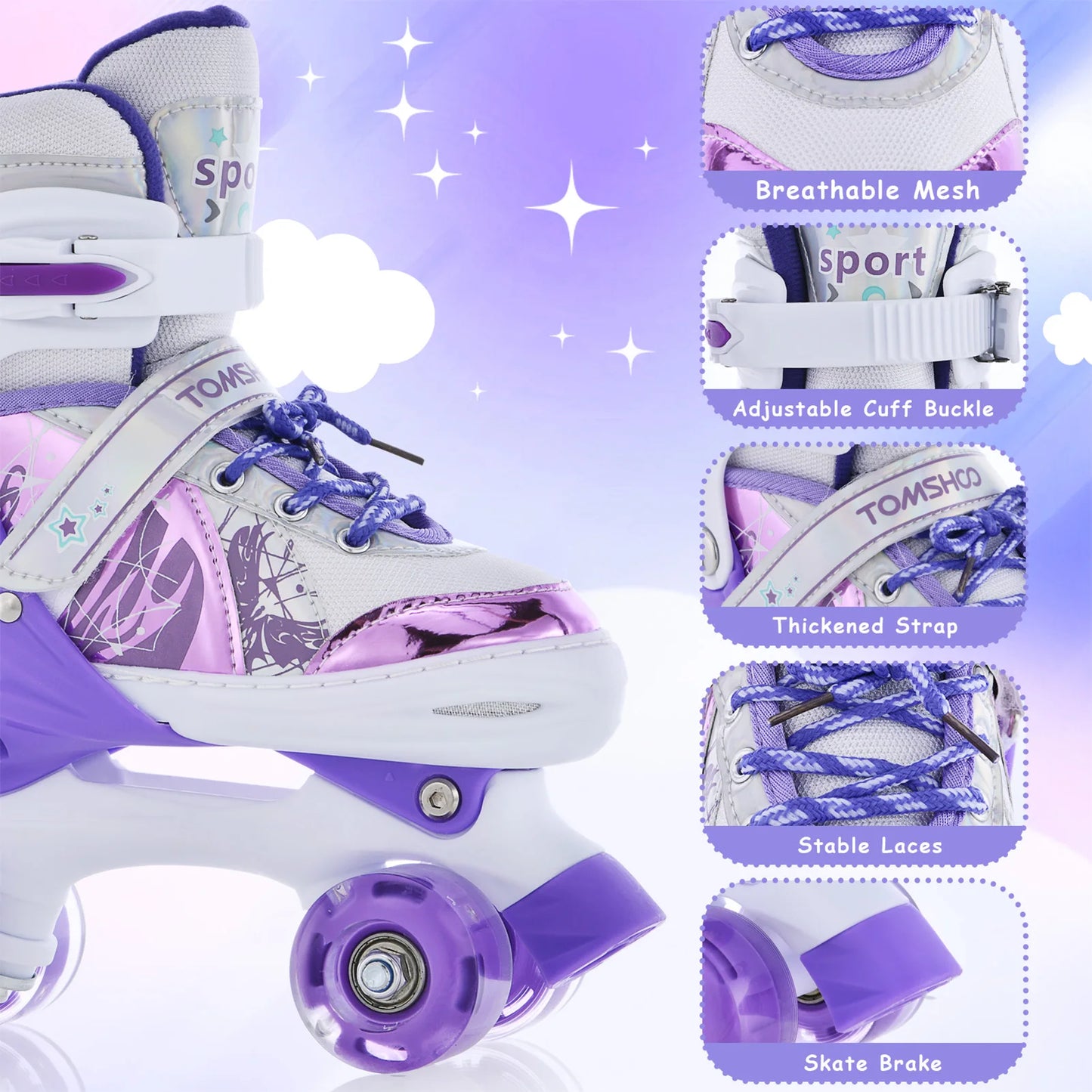 Roller Skates for Girls Boys for Kids 4 Size Adjustable Light Up kids roller skates girls roller skates kids