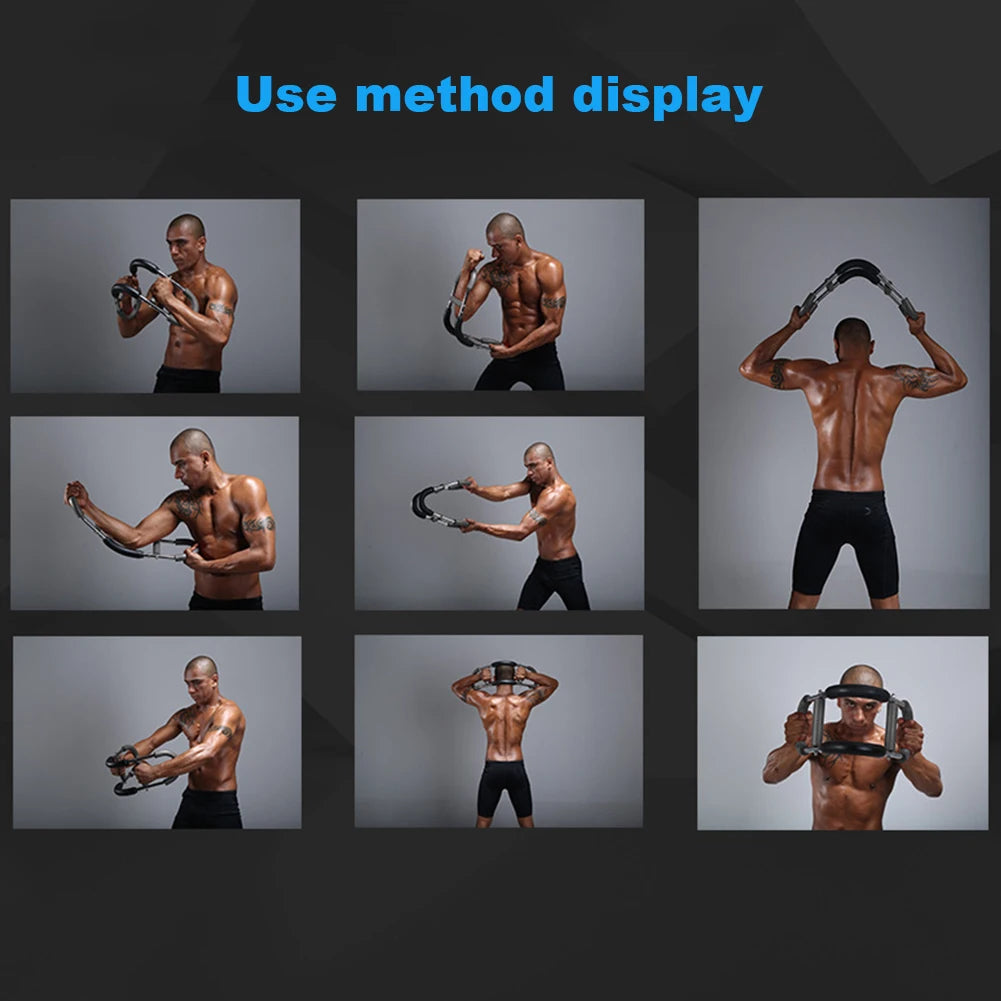 Twister Arm Exerciser with Foam Handle Adjustable Spring Workout Bar Forearm Triceps Chest Expander Portable Fitness Equipment