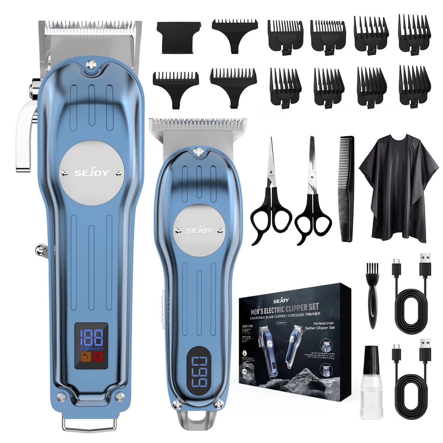 Professional Combo Kits Hair Clipper Electric Hair Trimmer Set For Men Rechargeable Cordless Haircut Machine for Barber
