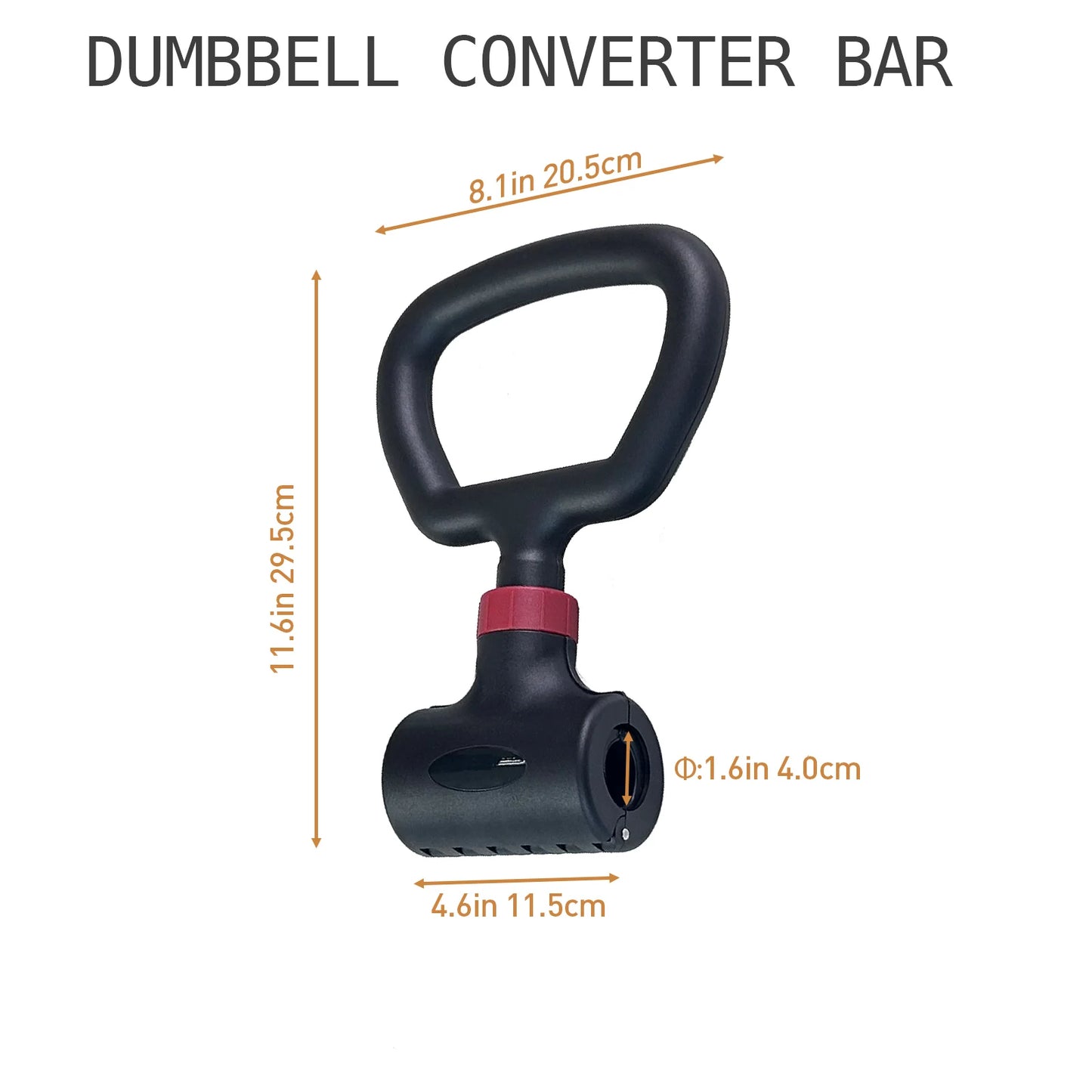 Hyperbell Dumbbell Converter - Convert Dumbbells to Barbell Set and Kettlebell for Home Fitness - Adjustable & Up to 20