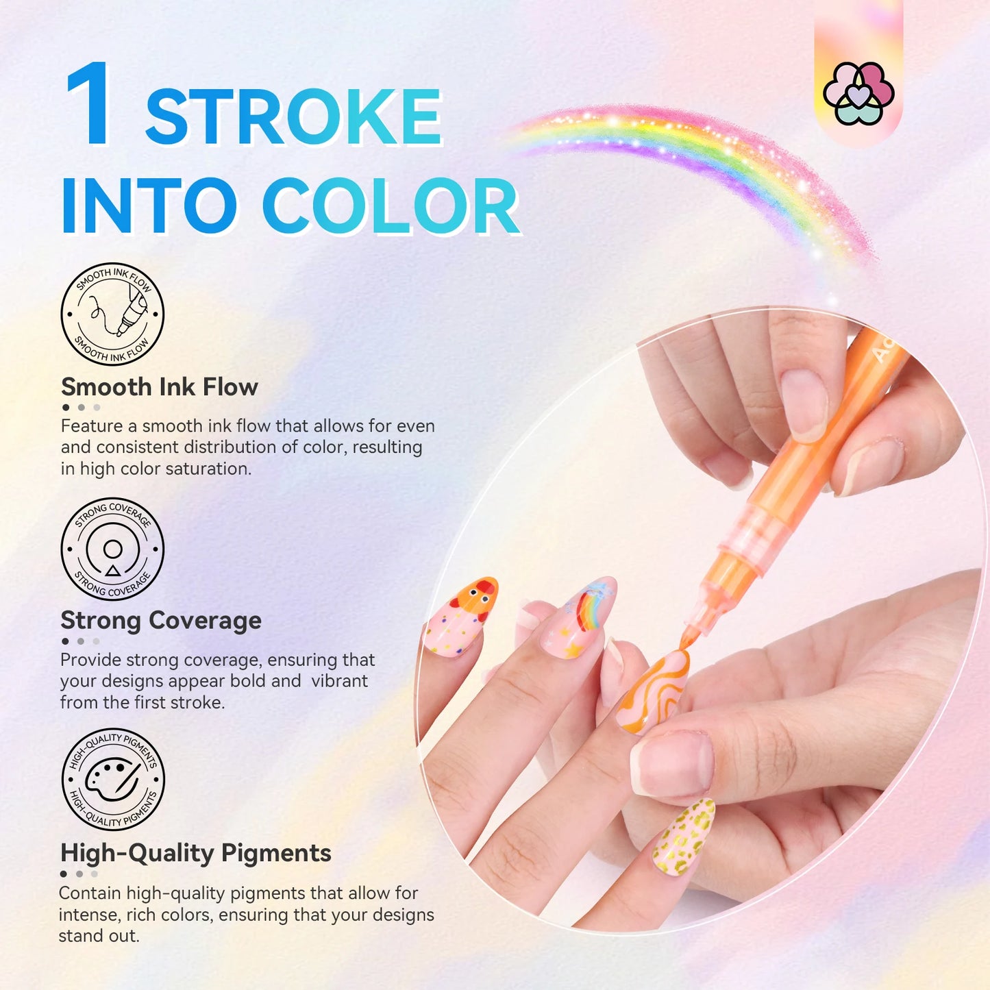 12 Colors Nail Art Pens Set Quick Dry Waterproof Painting Graffiti Acrylic Pen Nail Gel Polish Liner Manicure Tools