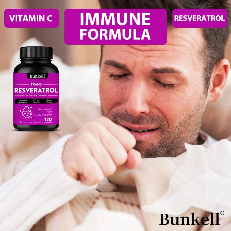 Resveratrol Antioxidant Supplement Support Brain Function Immune Health Balance Blood Sugar Energy Burn Fat Healthy Food