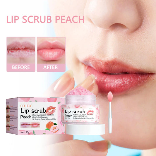 EELHOE Pink Lips Scrub Exfoliator Dead Skin Removal Lightening Fade Lip Lines Anti Dryness Moisturizing Makeup Lip Care Products