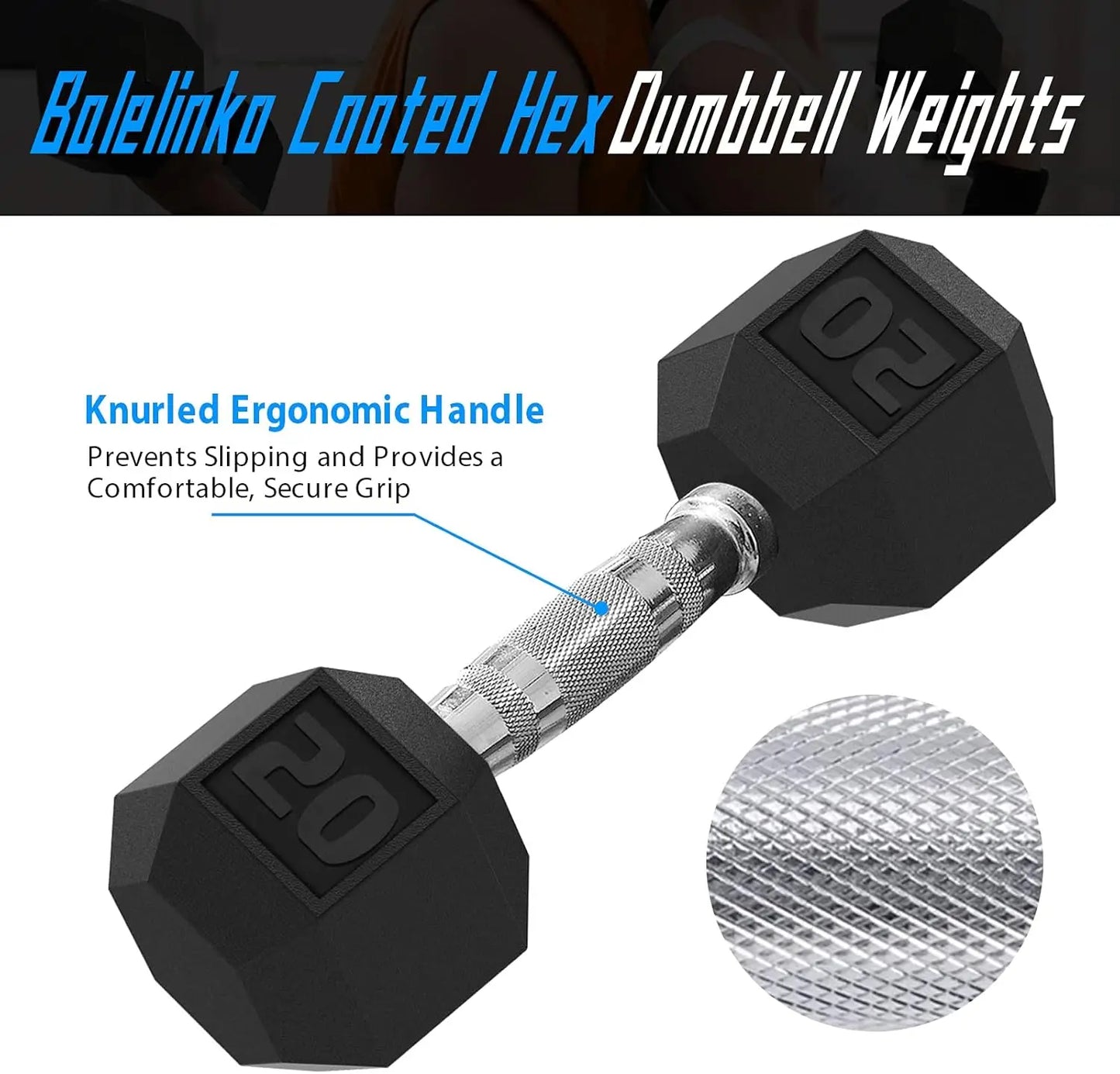 Rubber Grip Encased Dumbbell Cast Iron Weight with Anti-Slip Handle Dumbbell -Strength Training Equipment - Home Gym Accessories