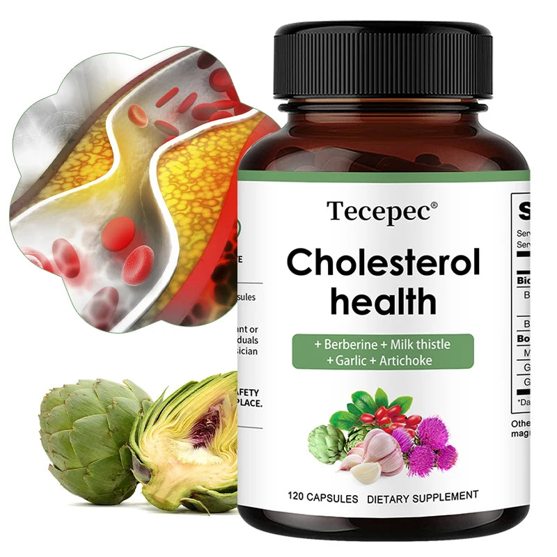 Cholesterol Support Supplement - Contains berberine, artichoke to support healthy cholesterol levels and natural heart health