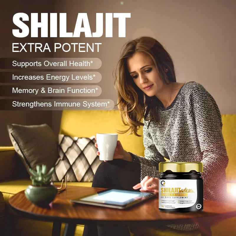 Shilajit Resin, Stamina Booster, Immunity Enhancer, 85+ Trace Minerals, Humic & Fulvic Acid, Energy & Mental Health, Lab Tested