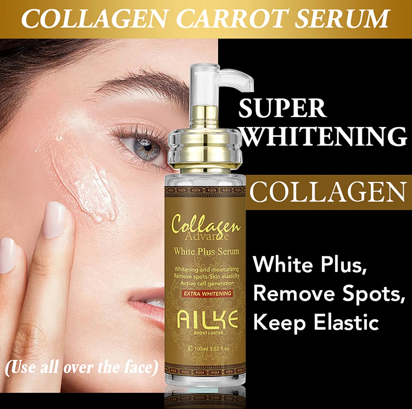 AILKE Collagen Whitening Set, Moisturizer, Hydration, Dark Spot Removal Cream, Brightening Body Lotion, Armpit Whitening Cream