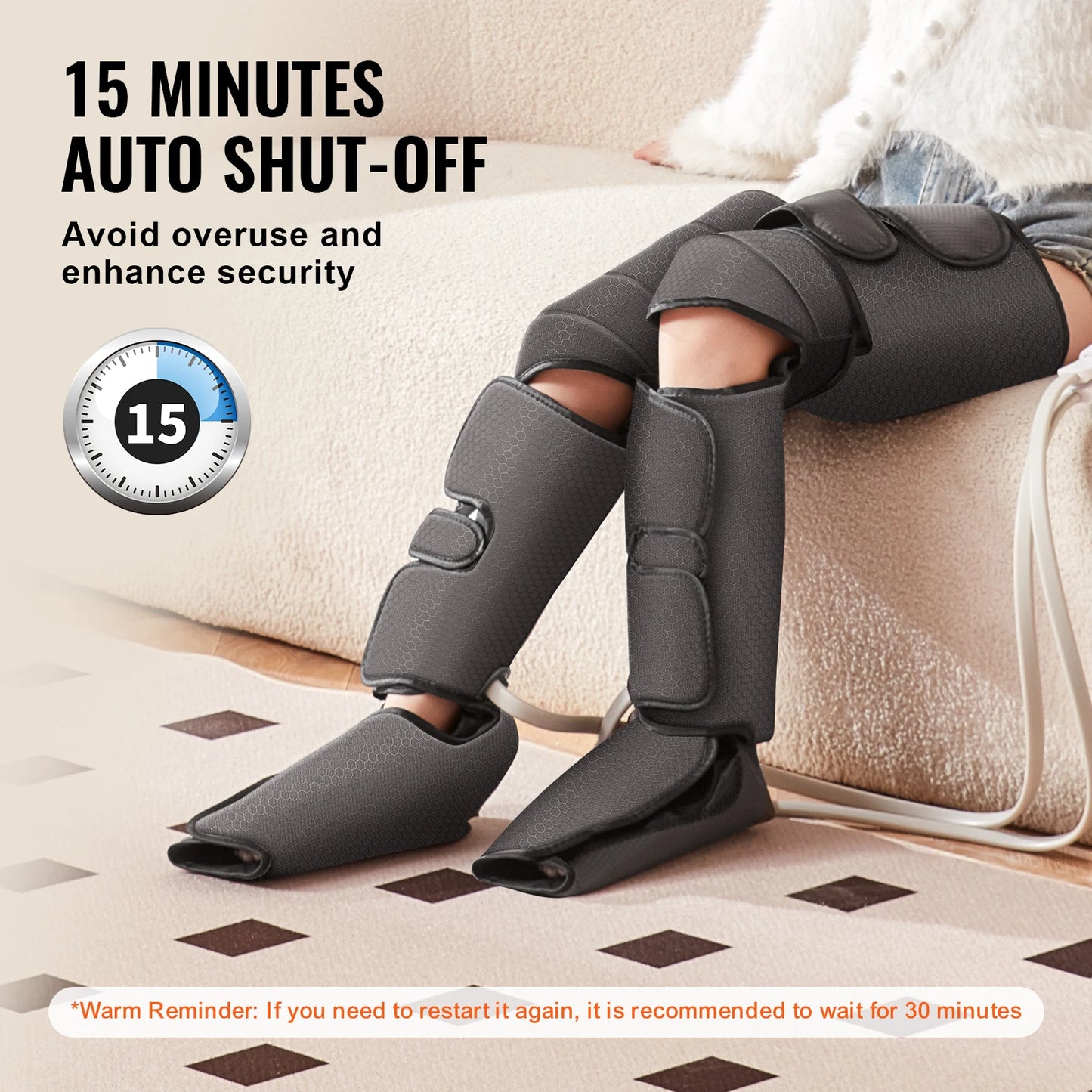 Full Leg Massager Air Compression Foot Calf Thigh Knee Leg Compression Massager Boots for Circulation Swelling