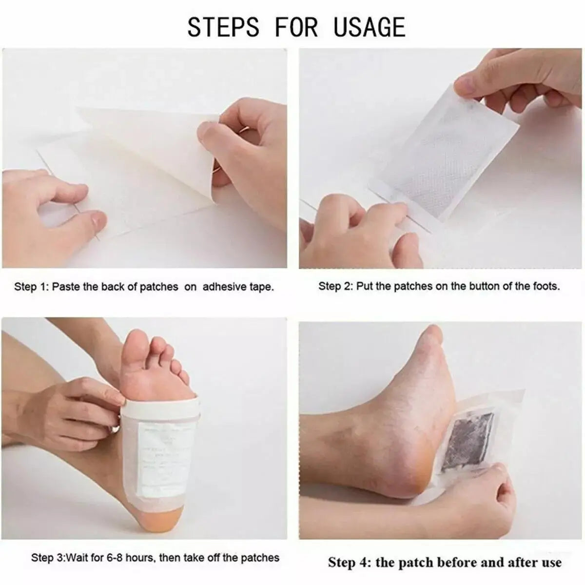 Foot Paste Mai Grass Bamboo Vinegar Foot Paste Improve Sleep Relieve Stress Moisture Foot Patch 30/60/90/120/150 Pcs