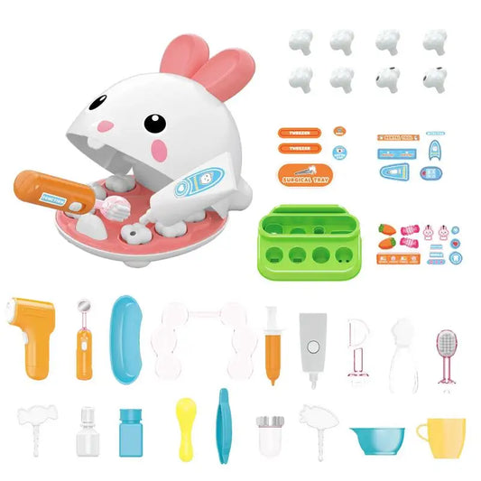 Play Dentist Set For Kids Cute Bunny Pretend Play Set Of Teeth Creative Kids Dentist Play Set For Children STEM Education