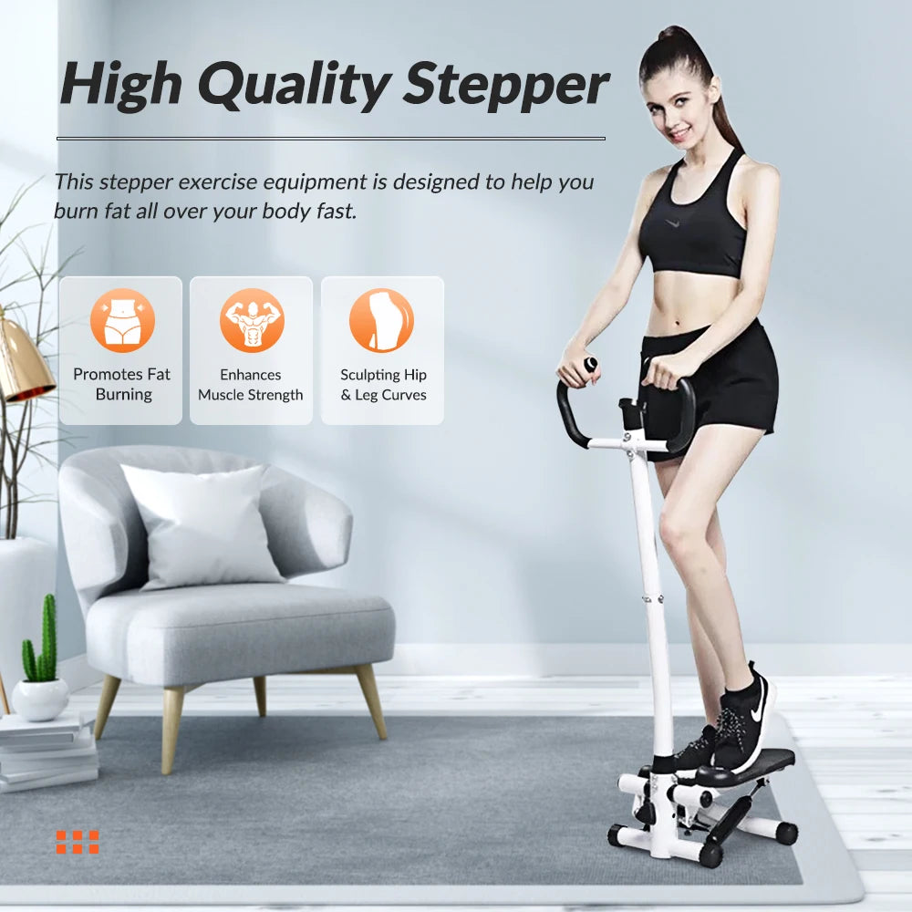 Exercise Stepper Machine For Home Fitness Stepper Workout LCD Display Handle and Resistance Bands Cycle Machine Climber Leg