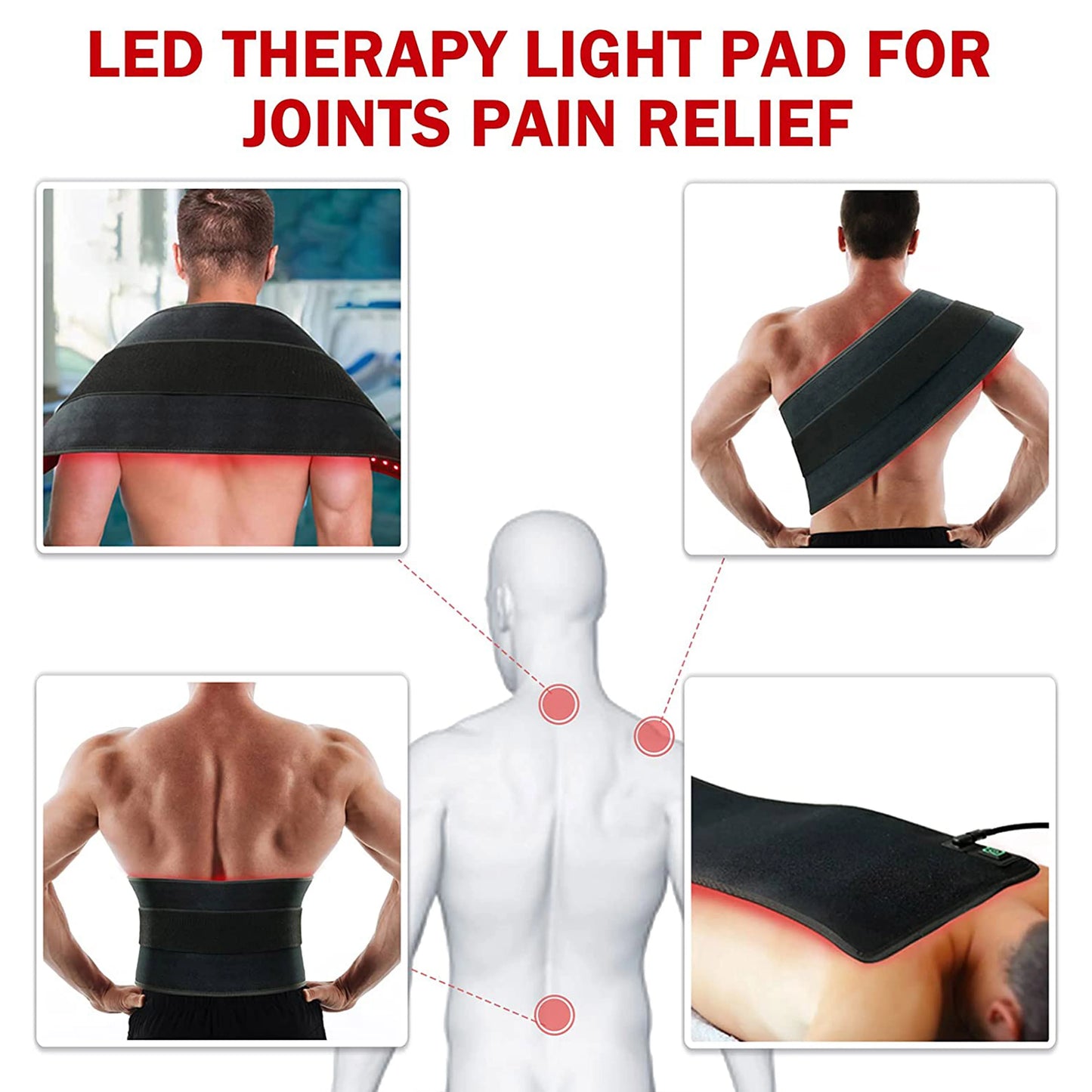 Red Light Mat Near Infrared Therapy Pad for Full Body Back Shoulder Wrap LEDs 660NM&850NM Belt for Home Health Relaxation Device