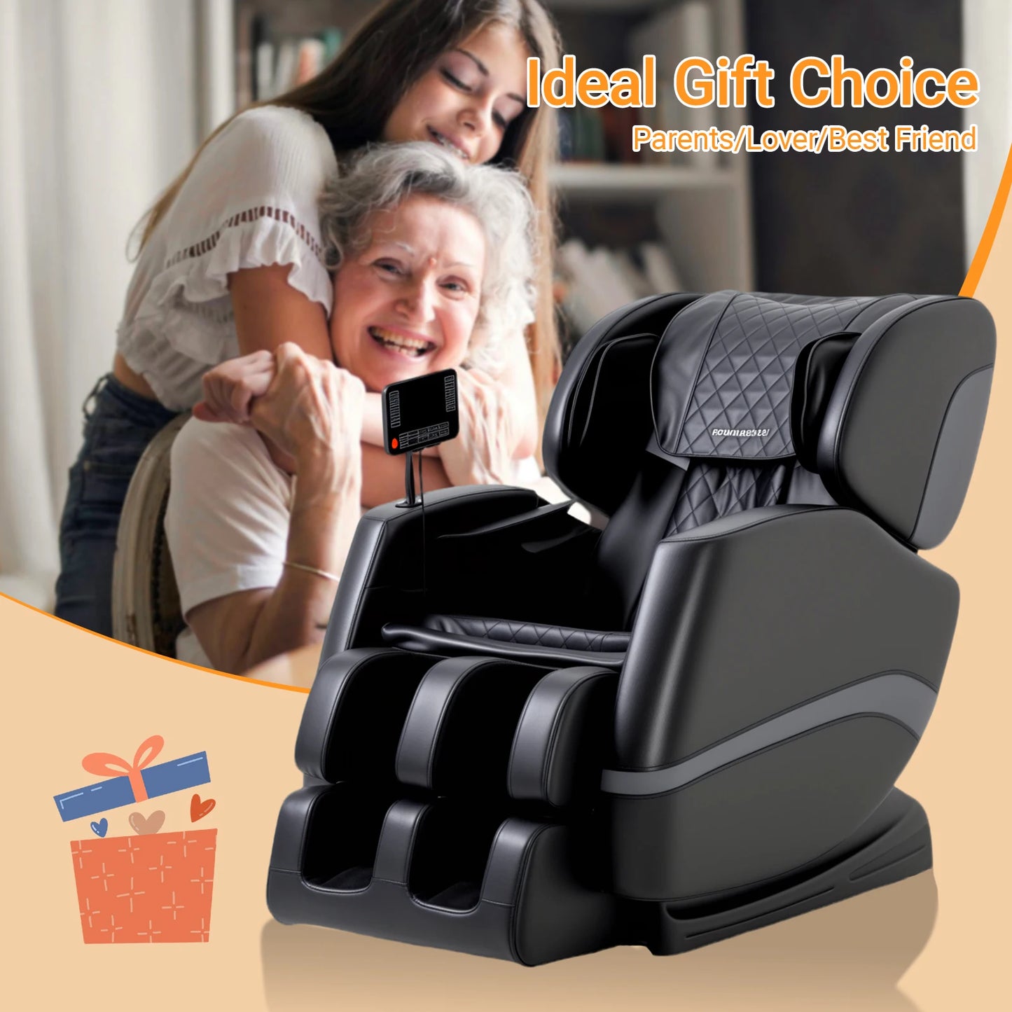 Full Body Zero Gravity Massage Chair, Back, Waist, Hips, Legs, Foot Massage, 10 Rollers Massage, Waist Heating, Lcd Touch Screen