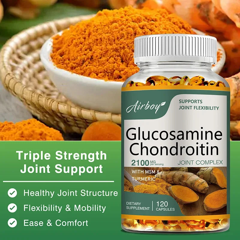 Glucosamine Chondroitin - Repairs Cartilage and Improves Back, Neck, Knee Joint Health, Mobility & Flexibility