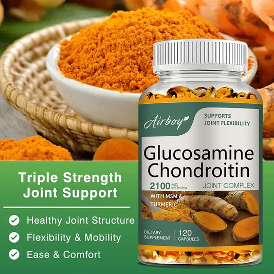 Glucosamine Chondroitin - Repairs Cartilage and Improves Back, Neck, Knee Joint Health, Mobility & Flexibility
