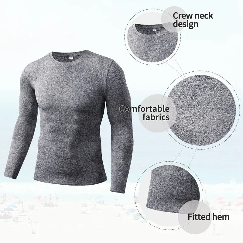 Men Compression Running T-Shirt Fitness Tight Long Sleeve Sport T-shirt Training Jogging Shirts Gym Sportswear Quick Dry Clothes