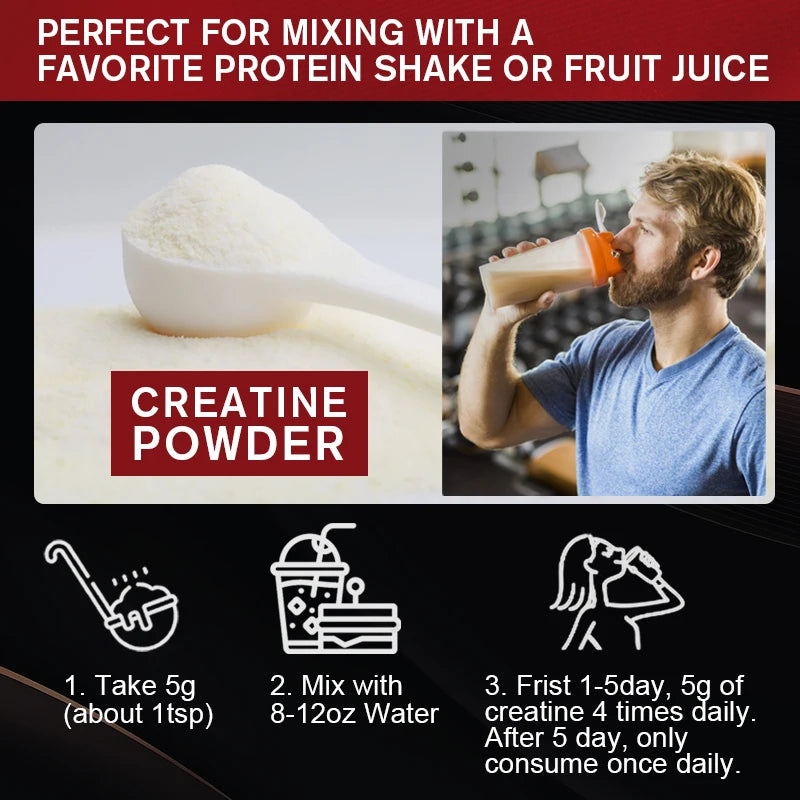 Creatine Monohydrate Powder Creatine Powder Muscle Recovery Muscle Builder for Men & Women Workout Supplements