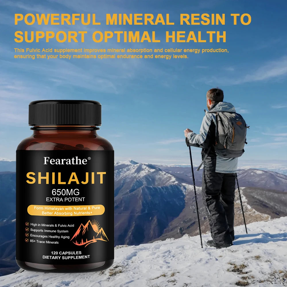Shilajit mineral supplement supports the immune system and promotes health, energy metabolism, cognition, bones