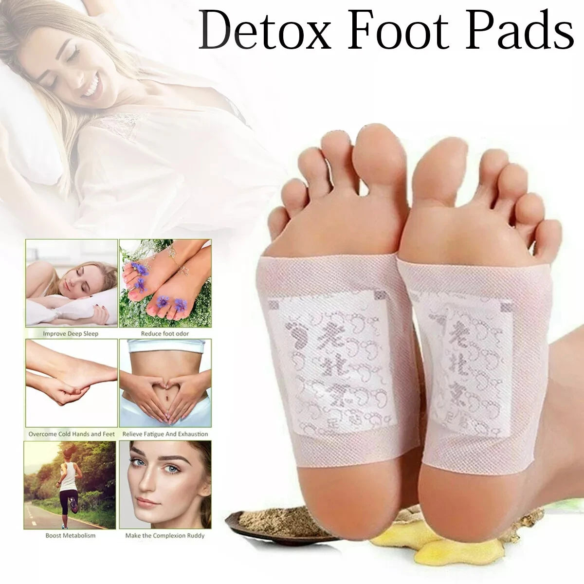 Foot Paste Mai Grass Bamboo Vinegar Foot Paste Improve Sleep Relieve Stress Moisture Foot Patch 30/60/90/120/150 Pcs