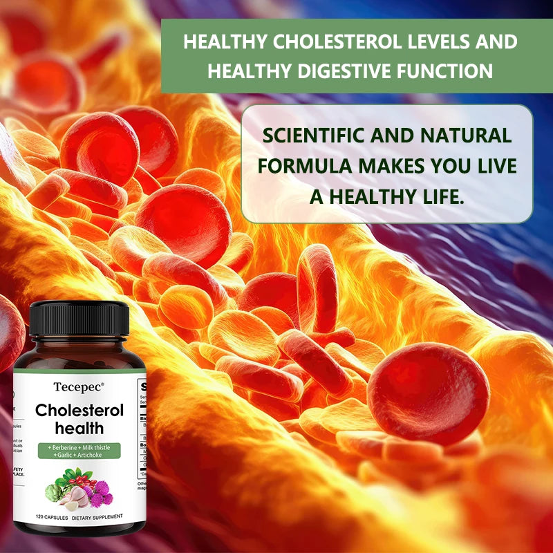 Cholesterol Support Supplement - Contains berberine, artichoke to support healthy cholesterol levels and natural heart health