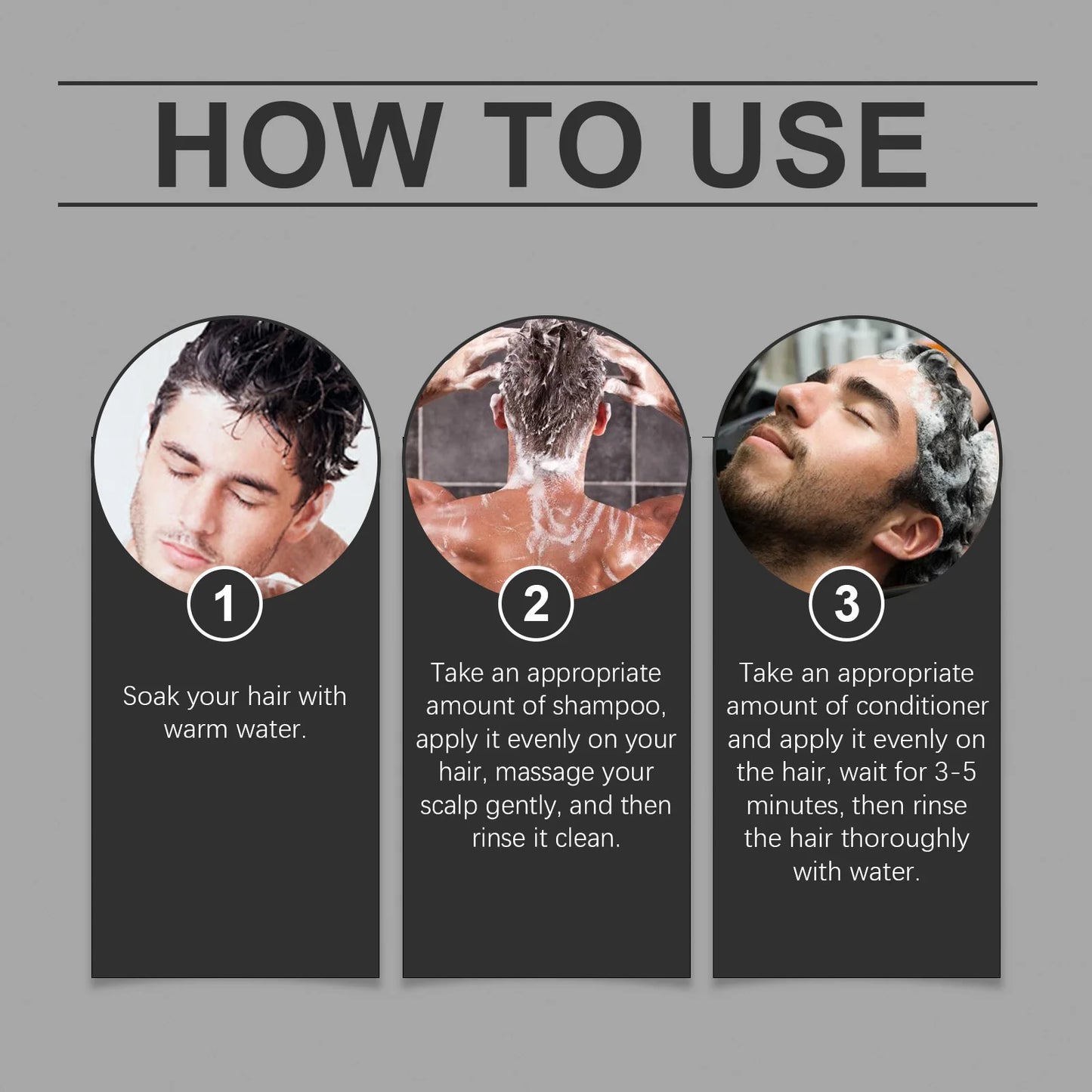 Men Hair Care Set Improve Dryness Roughness Non-greasy Fluffy Thickening Nourishing Volumizing Hair Shampoo and Conditioner Set